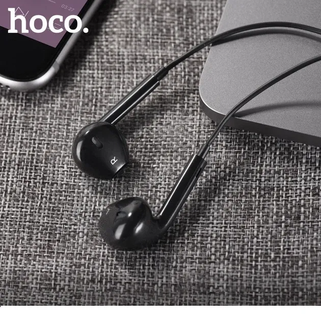 Дротові навушники з мікрофоном Hoco M101 Crystal Joy (3.5 mm) — Чорні