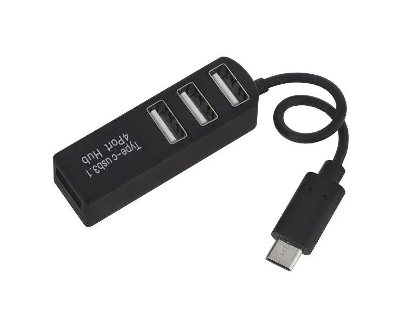 Швидкісний USB-C хаб 4-port USB 3.1 Model: P-3101 (Підтримка до 10 Гбіт/с, Чорний)