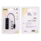 Комбінований USB-хаб 2-in-1 USB 2.0 Hub + картридер MicroSD/TF (Чорний)