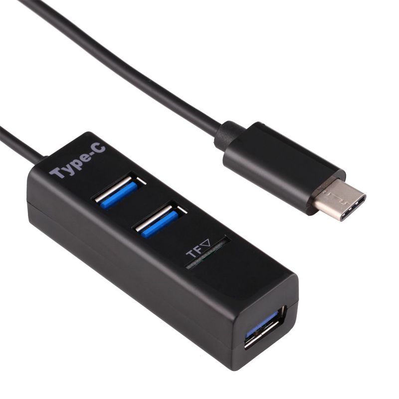 Комбінований USB-хаб 2-in-1 USB 2.0 Hub + картридер MicroSD/TF (Чорний)