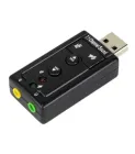 Зовнішня звукова карта USB 7.1 Channel Sound — аудіоадаптер 3.5 мм для навушників та мікрофоназ регулюванням гучності