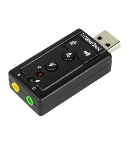 Зовнішня звукова карта USB 7.1 Channel Sound — аудіоадаптер 3.5 мм для навушників та мікрофоназ регулюванням гучності