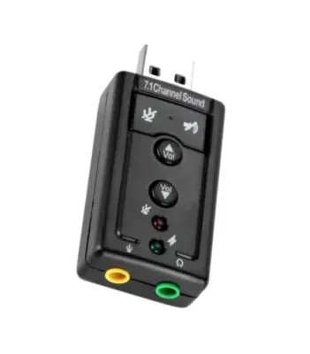 Зовнішня звукова карта USB 7.1 Channel Sound — аудіоадаптер 3.5 мм для навушників та мікрофоназ регулюванням гучності