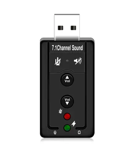 Зовнішня звукова карта USB 7.1 Channel Sound — аудіоадаптер 3.5 мм для навушників та мікрофоназ регулюванням гучності