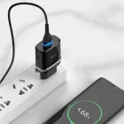 Мережевий зарядний пристрій Hoco C12Q Smart QC3.0 18W + кабель Type-C (1m) Black