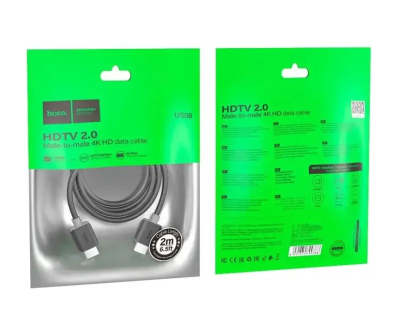 Кабель HDMI Hoco US08 2.0 (4K/60Hz), 2 метри