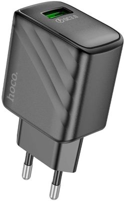 Мережевий зарядний пристрій Hoco CS21A Rich QC3.0 18W (USB-A Output) Чорний