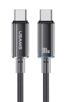 Кабель Usams US-SJ660 Type-C - Type-C 100W у нейлоновому обплетенні