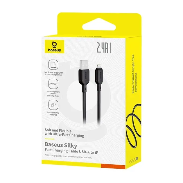 Кабель Baseus Silky USB-A to Lightning (2.4A), 1 метр
