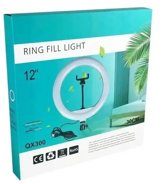 Кільцева світлодіодна лампа Ring Fill Light QX-300 30см