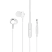 Дротові вакуумні навушники з мікрофоном Hoco M14 Initial Sound (3.5 mm) — Білі