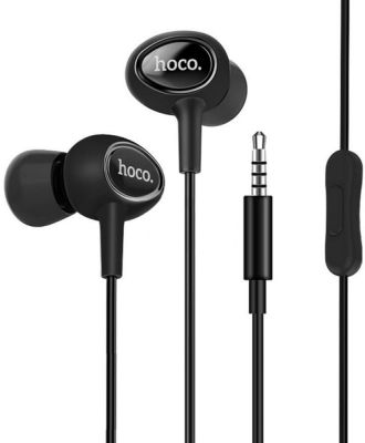 Дротові вакуумні навушники Hoco M3 з мікрофоном (3.5 mm, чорні)