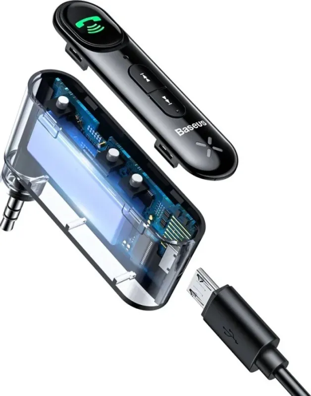 Bluetooth-адаптер Baseus BSBA-02 Wireless Audio Receiver (AUX, 3.5 мм, Bluetooth 5.0) — Чорний