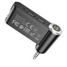 Bluetooth-адаптер hoco. E58 In-Car AUX Wireless Receiver (Bluetooth 5.0, 3.5 мм, 8 год роботи) — Чорний