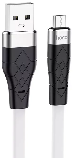 Кабель Hoco X53 Silicone USB-A -  MicroUSB 2.4A 1m White(зас.тов.)