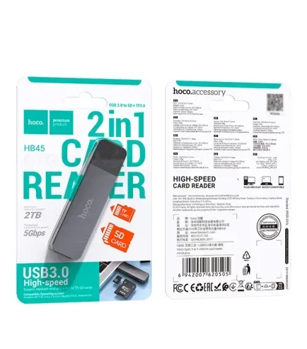 Картридер MicroSD/SD HOCO HB45 Black