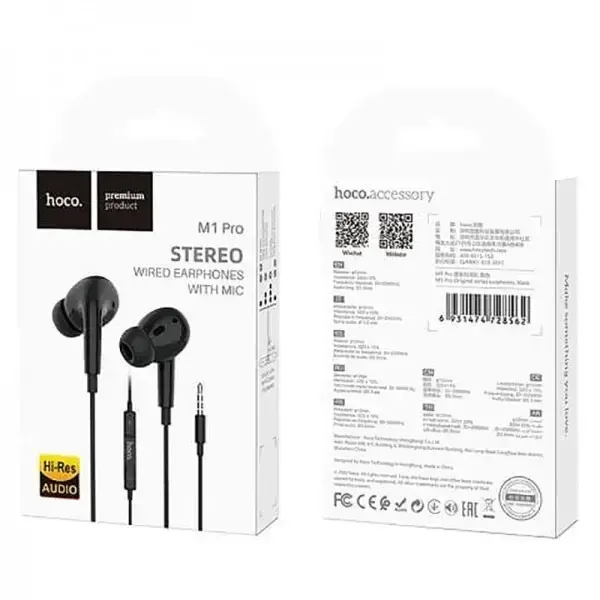 Дротові навушники  HOCO Wired M1 Pro Black