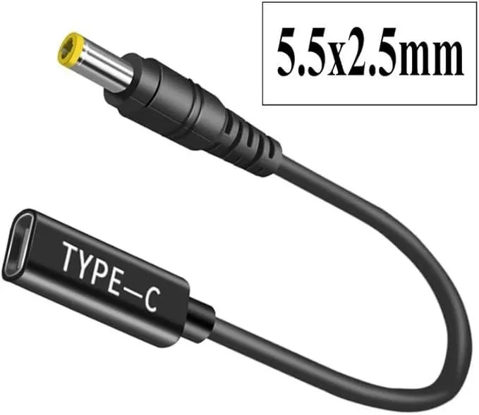 Перехідник PD Type-C (гніздо) — 5.5/2.5 (штекер) 65W