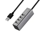USB-хаб (розгалужувач) Hoco HB1 4-Ports USB 2.0 (Кабель 80 см, Чорний)