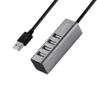 USB-хаб (розгалужувач) Hoco HB1 4-Ports USB 2.0 (Кабель 80 см, Чорний)