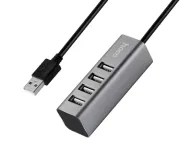 USB-хаб (розгалужувач) Hoco HB1 4-Ports USB 2.0 (Кабель 80 см, Чорний)