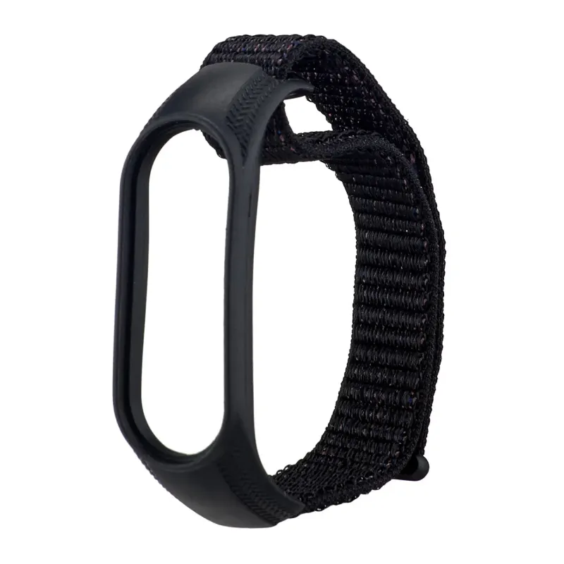 Текстильний ремінець для Xiaomi Mi Band 3/4/5/6/7 Black