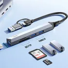 Універсальний USB-хаб 5-in-1 Remax RU-U7 (Type-C + USB 3.0 до USB 3.0 / USB 2.0 / SD / TF)