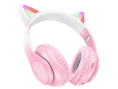 Дитячі навушники з котячими вушками HOCO Cat W42 Pink