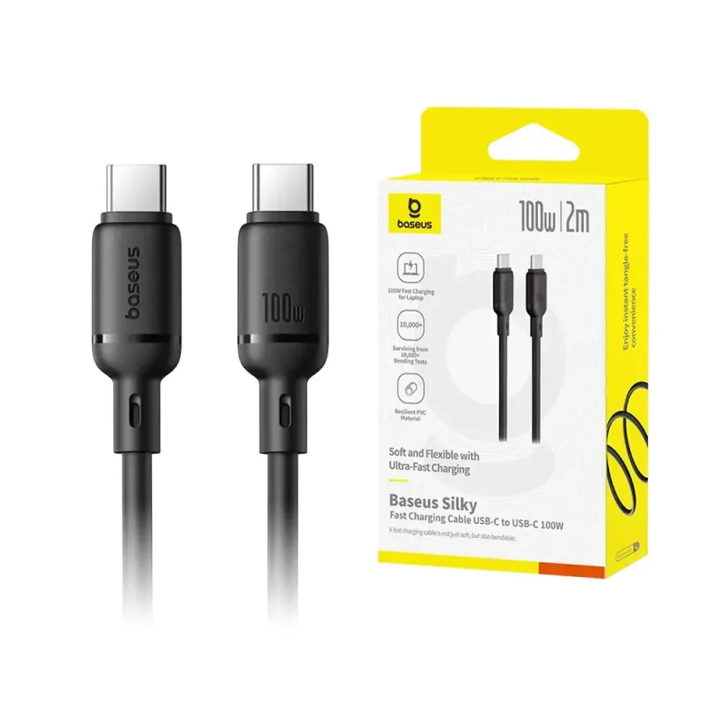 Кабель Baseus Silky Fast Charging USB-C to USB-C (100W, 2m)