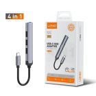 USB-C хаб (адаптер) LDNIO DS-34C 4-in-1 (USB 3.0 + 2x USB 2.0 + USB-C 2.0)