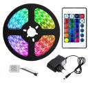 Комплект кольорової LED-стрічки RGB SMD 5 метрів з пультом та блоком живлення