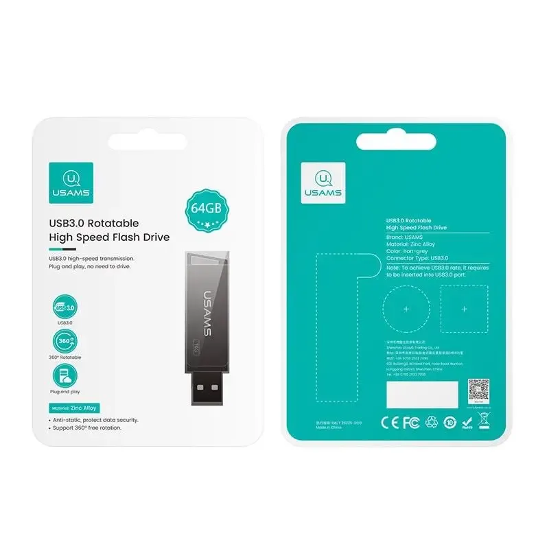 Флешка USAMS USB 3.0 Rotatable High Speed Flash Drive 64GB