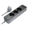 Мережевий фільтр-подовжувач Borofone BAC8 3 розетки + 4 USB, 2.0м(зас.тов.)