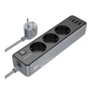Мережевий фільтр-подовжувач Borofone BAC8 3 розетки + 4 USB, 2.0м(зас.тов.)