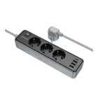 Мережевий фільтр-подовжувач Borofone BAC8 3 розетки + 4 USB, 2.0м(зас.тов.)
