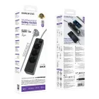 Мережевий фільтр-подовжувач Borofone BAC8 3 розетки + 4 USB, 2.0м(зас.тов.)