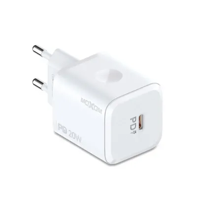 Мережевий зарядний пристрій Moxom MX-HC163 PD 20W USB-C Fast Charger White