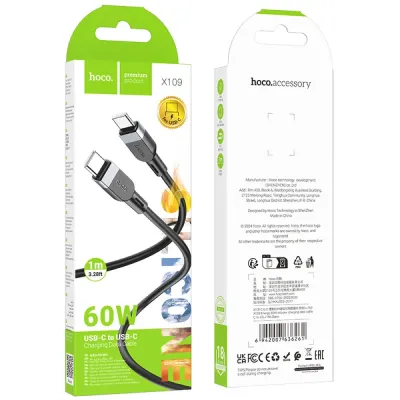 Кабель Hoco X109 Type-C to Type-C 60W 3m