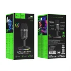 Ігровий USB-мікрофон Hoco L25 Breeze RGB з моніторингом та швидким вимкненням (Чорний)