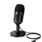 Ігровий USB-мікрофон Hoco L25 Breeze RGB з моніторингом та швидким вимкненням (Чорний)