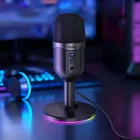 Ігровий USB-мікрофон Hoco L25 Breeze RGB з моніторингом та швидким вимкненням (Чорний)