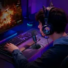 Ігровий USB-мікрофон Hoco L25 Breeze RGB з моніторингом та швидким вимкненням (Чорний)