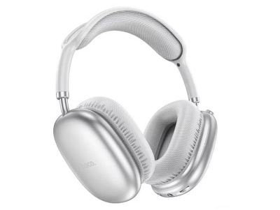 Бездротові накладні навушники HOCO W35 Air Light (Bluetooth 5.3, AUX, TF, до 45 год роботи) — Сріблясті