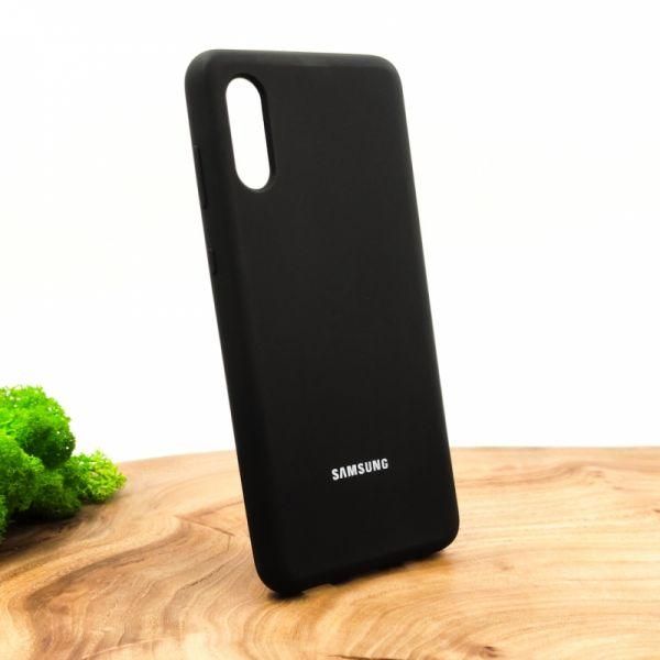Чохол Silicone Case для Samsung A02 Black(зас.тов.)