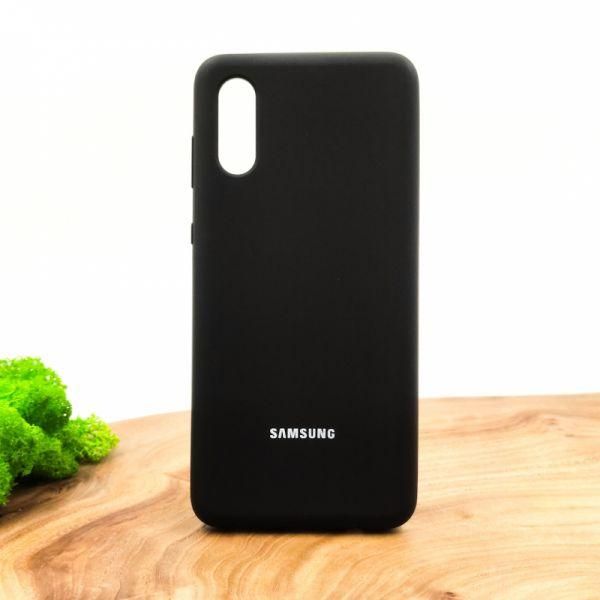 Чохол Silicone Case для Samsung A02 Black(зас.тов.)
