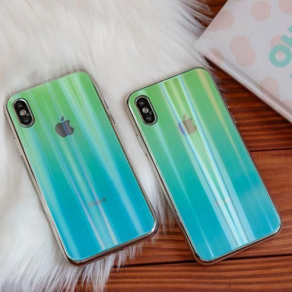 Чохол Gradient Glass Case iPhone X aquamarine(зас.тов.)