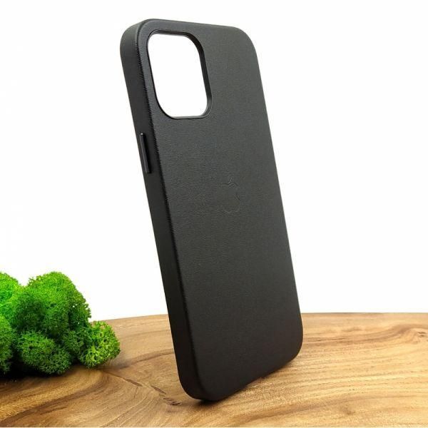 Шкіряний чохол Molan Leather Case для iPhone 12 Pro Max Black(зас.тов.)