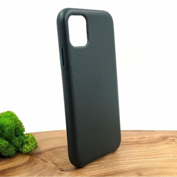 Шкіряний чохол Molan Leather Case для iPhone 11 Pine green(зас.тов.)