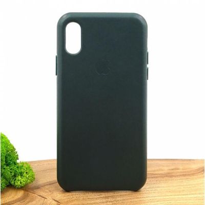 Шкіряний чохол Molan Leather Case для iPhone XS Pine green(зас.тов.)
