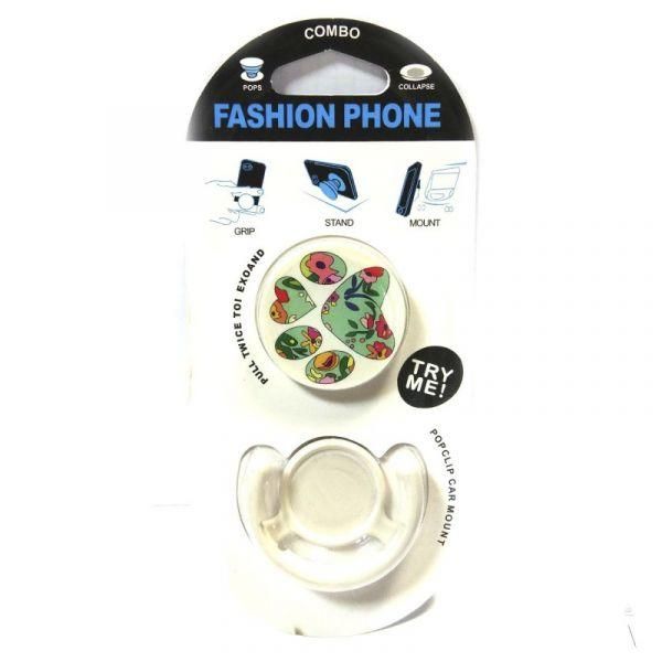 Попсокет (Popsocket) тримач 3в1 Flowers (type 1)(зас.тов.)